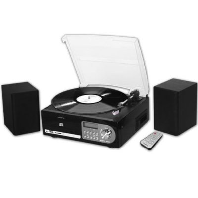 MAJESTIC  TT-38R CD/TP/USB/SD Tourne-Disque 33/45/78 Tours, Lecteur CD/MP3, Cassette, entr&eacute;e USB/SD