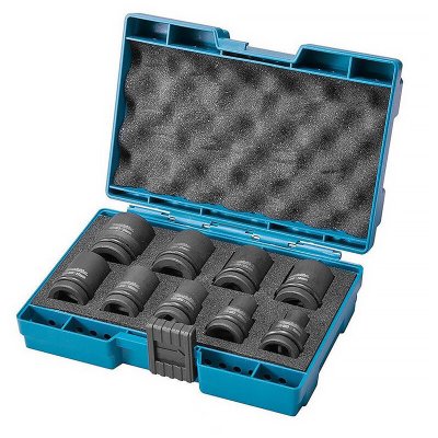 MAKITA  - Coffrets 9 douilles 1/2'' pour boulonneuses &agrave; chocs B-66232
