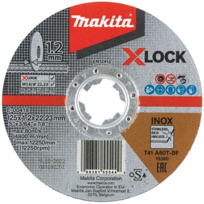 MAKITA  Disques abrasifs &agrave; tron&ccedil;onner INOX 125x1,2x22,23 mm - E-00418