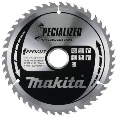 Makita EFFICUT Lame de scie 190x30 mm, 45 dents - B-68638