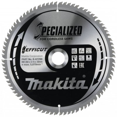 MAKITA  EFFICUT Lame de scie 260x30 mm, 80 dents - B-67290