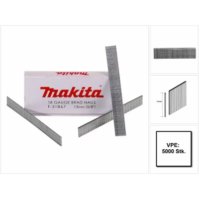 MAKITA  F-31867 Nails Pneumatic Nailer 1.2x15 Mm 5000 Units Argent&eacute;