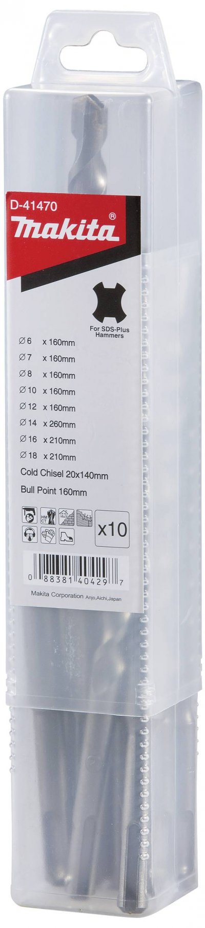 MAKITA  Hammerbohrer-Set 10teilig D-41470 SDS-Plus 1 Set
