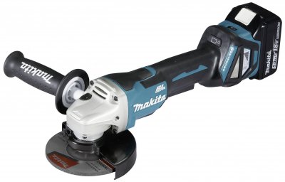 MAKITA  Meuleuse d'angle 18 V / 5,0 Ah, 2 batteries + chargeur DC18RC - DGA515RTJ