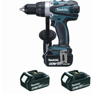 MAKITA  - Perceuse visseuse 18 v Li-Ion 5 Ah &oslash; 13 mm 3 batteries, chargeur, coffret - DDF458RT3J