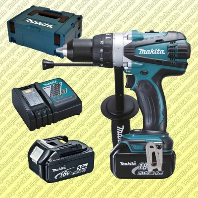 MAKITA  Perceuse visseuse percussion 18 V 5 Ah - DHP458RTJ