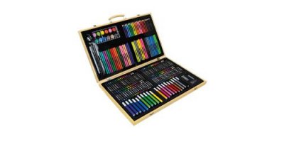 CREAMANIA ART Mallette &agrave; dessin en bois 180 pi&egrave;ces