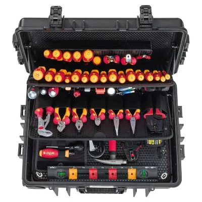 WIHA Mallette d'outils &eacute;lectricien 115 pi&egrave;ces Comp&eacute;tence XXL II - 42069