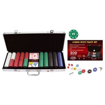  Mallette de poker 500 jetons Carr&eacute; d'as 11.5 g ABS