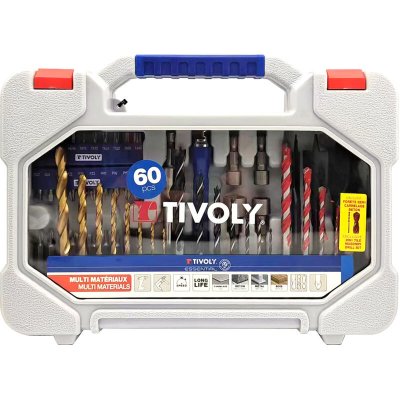 TIVOLY Mallette mixte 60 pi&egrave;ces - per&ccedil;age et vissage multi mat&eacute;riau 