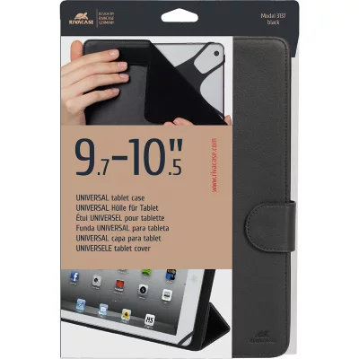 RIVACASE MALPENSA Etui Folio Universel Noir Cuir tablettes 10.1