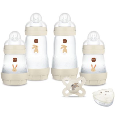 MAM  Coffret Naissance 4 Biberons, 1 Sucette et 1 Boite Doseuse