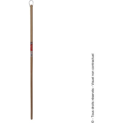 MERMIER Manche en bois col rond avec agrafe 150cm pour balais de cantonnier - - 100082