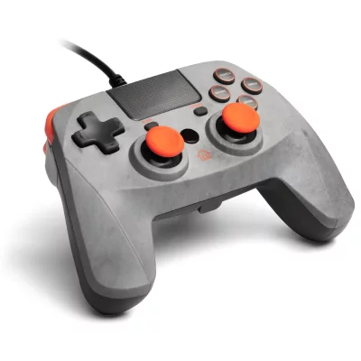 SNAKEBYTE Manette 4S Rock  filaire PS4 et PS3  grise et orange