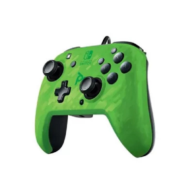 PDP Manette audio Nintendo Switch  Faceoff Deluxe+ Camouflage Vert 