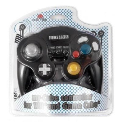 FREAKS AND GEEKS Manette avec fonction Turbo et Slow pour Nintendo Wii/Game Cube Noir