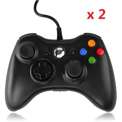  Manette de jeu - Qumox - Xbox 360 - Filaire - Lot de 2 - Compatible PC Windows