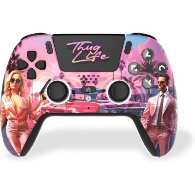 FREAKS AND GEEKS Manette de jeu - TRADE INVADERS - Thug Life - Bluetooth - LED dynamique - Programmable