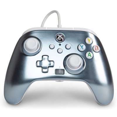 POWERA Manette filaire am&eacute;lior&eacute;e  pour Xbox &ndash; Metallic Ice