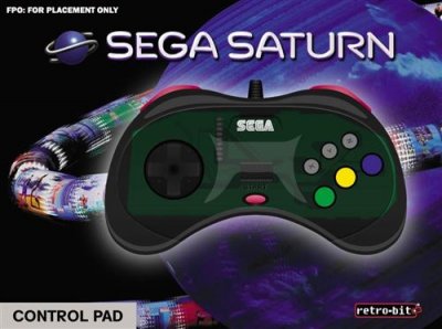 RETRO BIT Manette filaire grise Retrobit SEGA Saturn 8 boutons Connexion dorigine