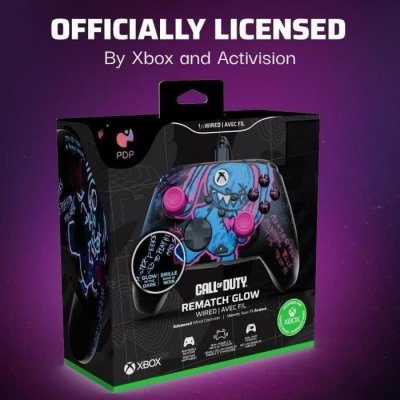 PDP Manette filaire  Rematch Glow Wired Advanced&nbsp;: COD Mr Peeks pour Xbox Series X S Xbox et PC 