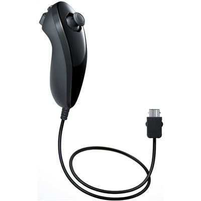 HOBBY CONCEPT Manette Nunchuck Contr&ocirc;leur de jeu pour Console Wii et Wii U Noir -