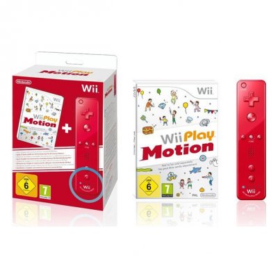 Manette Wiimote Plus rouge + jeu Wii Play Motion 