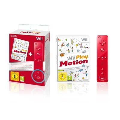 Manette Wiimote Plus rouge + jeu Wii Play Motion 