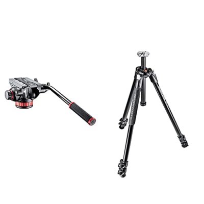 MANFROTTO  mvh502ah rotule pro vid&eacute;o fluide avec base plate noir