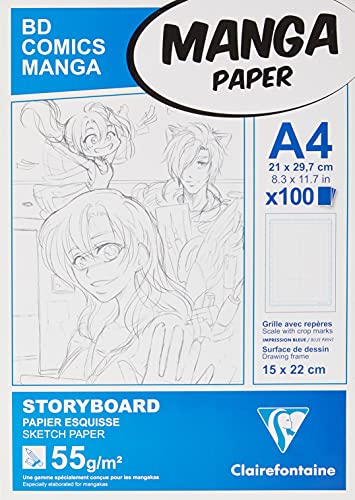 CLAIREFONTAINE Manga bloc Storyboard A4 100F G.6C 55g