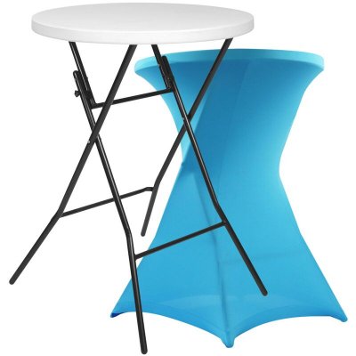 REKKEM Mange-debout pliable et housse de mange debout turquoise