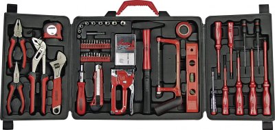 BRUDER MANNESMANN MANNESMANN 60 pi&egrave;ces d'assortiment d'outils et kit m&eacute;nage M29065