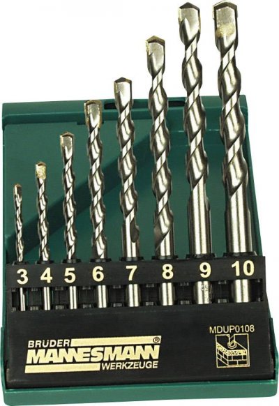 Mannesmann - M54309 - Coffret de forets de ma&ccedil;onnerie pro - 8 pi&egrave;ces