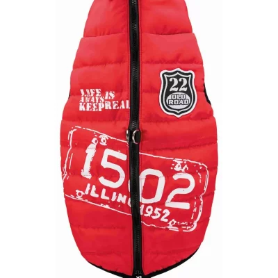 TRIXIE Manteau Saint-Malo Avec Harnais - S: 33 Cm, Rouge