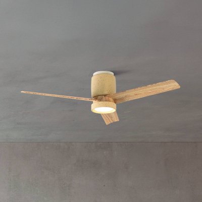MANTRA ILUMINACION Mantra Iluminaci&oacute;n Ventilateur de plafond LED Ceramica M, beige/bois, courant continu, silencieux,