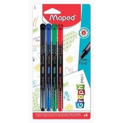 MAPED  4 Feutres Fin Graph Blister