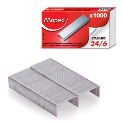 GENERIQUE Maped agrafes 24/6, zingu&eacute;es, bo&icirc;te de 1000 agrafes - 324405