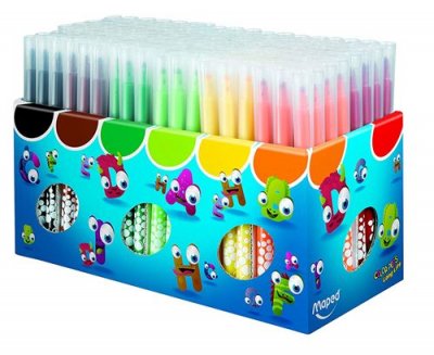 MAPED  Bo&icirc;te de 144 feutres - 12 couleurs diff&eacute;rentes Ultra-lavable
