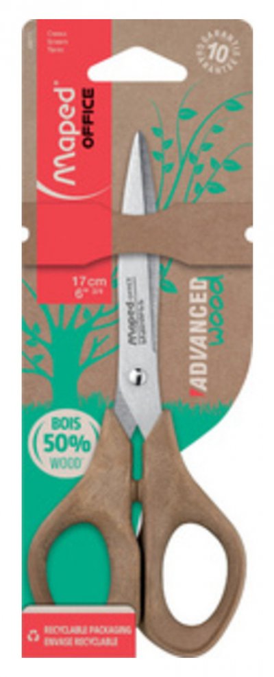 MAPED  Ciseaux ADVANCED WOOD, longueur: 210 mm, asym&eacute;triques - Lot de 3