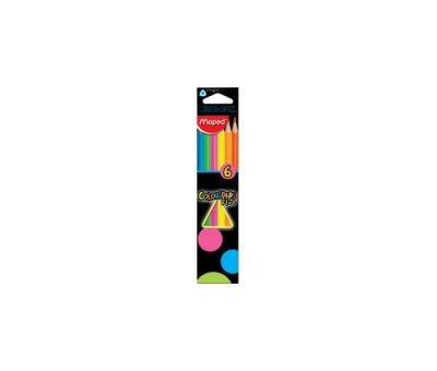 MAPED  crayons couleur COLOR'PEPS Fluo,&eacute;tui en carton de 6