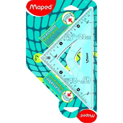 MAPED  - Equerre 45&deg; Hypotenuse incassable - 21 cm