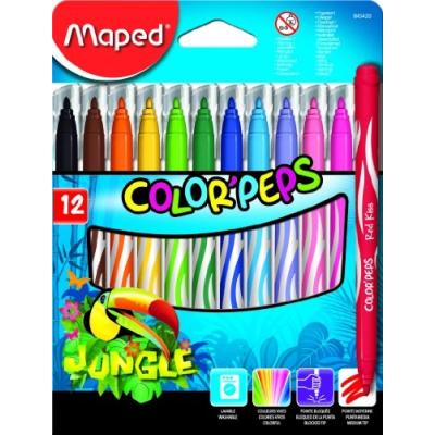 MAPED  Feutre COLOR'PEPS Jungle, &eacute;tui en carton de 12 - Lot de 5