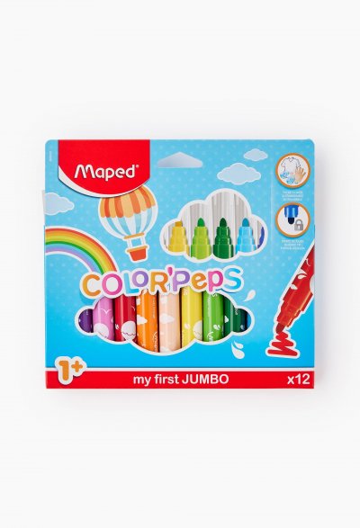 MAPED  Feutres COLOR'PEPS JUMBO x12 Bo&icirc;te Carton - Lot de 3