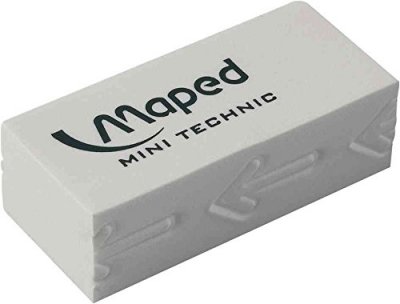 MAPED  Lot de 12 Gommes en plastique Mini Technic 300 blanche