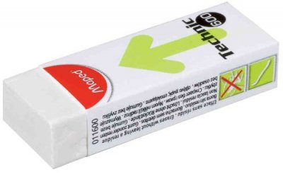 MAPED  Lot de 12 Gommes plastique Technic 600 61x22x12 mm Blanc