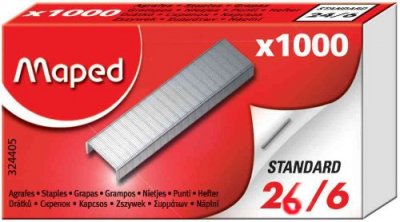 GENERIQUE MAPED Lot de 3 Boites de 1000 agrafes 26/6, zingu&eacute;es