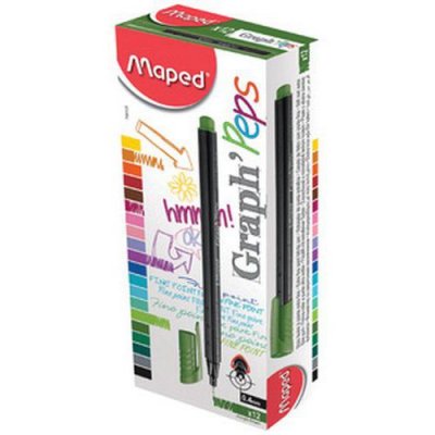 MAPED  Lot de 3 Stylos feutre Graph'PEPs extra fin 0,4 mm noir