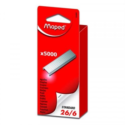 MAPED  Lot de 5 Boites de 5000 Agrafes 26/6 zingu&eacute;es