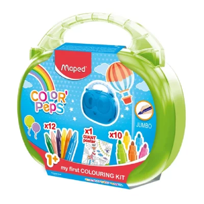 MAPED   ma premi&egrave;re valise &agrave; dessin color'peps, 23 pi&egrave;ces, noir