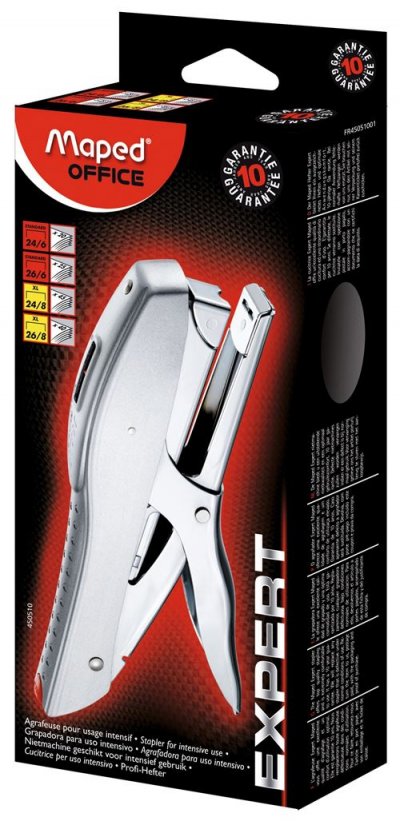 MAPED   pince agrafeuse expert no. 26/8, en m&eacute;tal, argent noir
